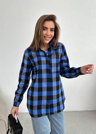 Стильная котоновая рубашка в клетку