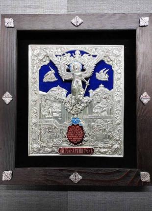 Икона Ангел охранник, икона серебренная