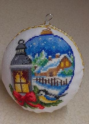 Ялинкові іграшки ручної роботи. новорічна куля 10 см. hand made подарунок. прикраси на ялинку. зроблено в україні