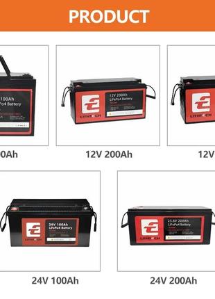 Акумулятор lithtech lifepo4 12v 100ah 1280wh із вбудованим bms. літієва портативна батарея.2 фото