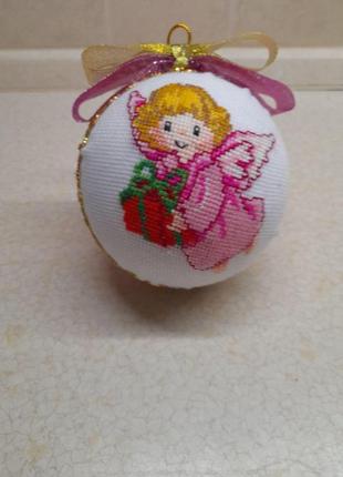 Ялинкові іграшки ручної роботи. новорічна куля 10 см. hand made подарунок. прикраси на ялинку. зроблено в україні