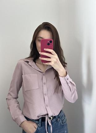Рожева блуза сорочка2 фото