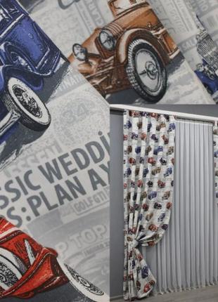 Фотоштори (2шт. 1,5х2,7м) classic car. колір різнокольоровий