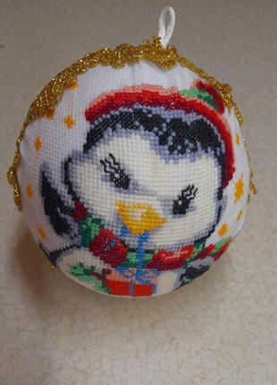 Ялинкові іграшки ручної роботи. новорічна куля 10 см. hand made подарунок. прикраси на ялинку. зроблено в україні