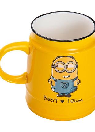 Керамічний кухоль 550 мл, подарункова жовта чашка міньйон