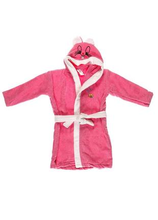 Халат махровый детский розовый  5/6 лет