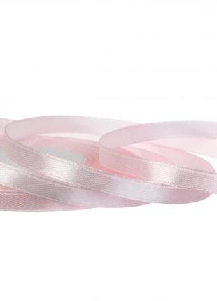 Стрічка атласна ніжно-рожева 7мм*23м, блок - 10 рулонів (#68)