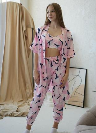 Комплект 3в1 пижамный для дома и сна s 42-44