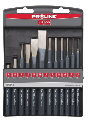 Набор зубил, пробойников и кернов 12шт. proline 31361