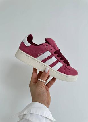 Кроссовки adidas campus 00's pink white3 фото