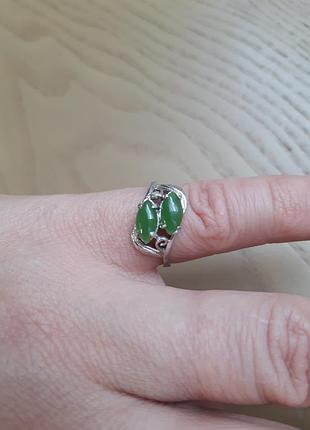 Кольцо кольцо кольца нефрит винтаж, маркировка, потертость