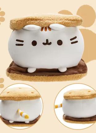 М'яка іграшка пушин, плюшевий кіт кет pusheen cat, пушин-сендвіч 22 см