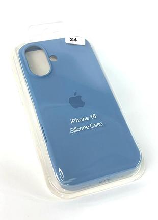 Чехол для телефона iphone 16 silicone case original full №24 new blue (4you)