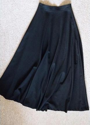 Макси юбка длинная черная р.36 s,xs талия 66см2 фото