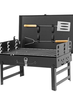 Компактный складной мангал для барбекю чемодан переносной
