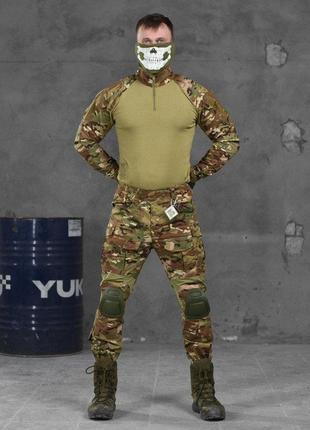 Тактичний костюм teflon tactical мультикам, військовий убакс + штани з наколінниками камуфляж