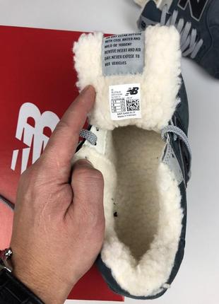 Зимние женские кроссовки new balance 574 grey More fur консульт серого цвета мех2 фото