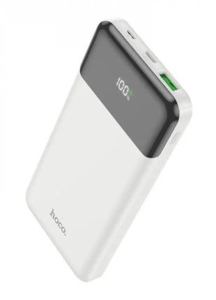 Портативна зарядна батарея hoco j102 10000mah pd20w+qc3.0 із швидкою зарядкою та дисплеєм (білий)3 фото