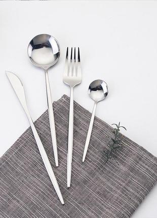 Набор столовых приборов 9512 24 предмета серебристый trn trn
