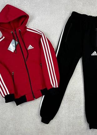 Детские спортивные подростковые костюмы adidas, модный теплый зимний костюм адидас для подростков на 10-14л