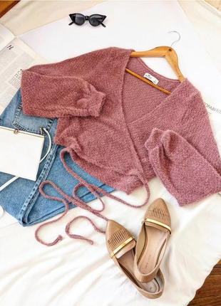 Нежная пушистая кофта на затин/кофта/джемпер/кофточка от hollister, на р. s/m 💔