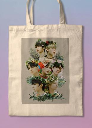 Шоппер еко-сумка з принтом kpop enhypen мерч