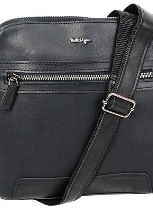 Уценка! мужская кожаная сумка daymart на плечо mykhail ikhtyar черная