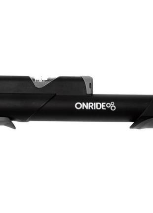 Насос велосипедний компактний пластиковий з манометром in-line чорний onride counter