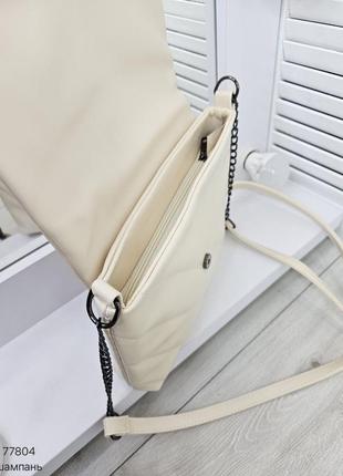 Женская стильная и качественная сумка из эко кожи бежевая7 фото