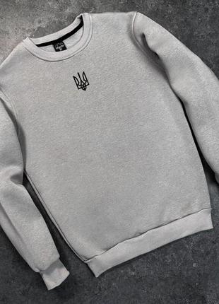 Світшот зимовий від pobedov сталевого кольору з гербом