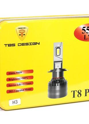 Комплект светодиодных ламп tbs design t8 pro h3 12-24v 110w pk22s 11000lm 6000k3 фото