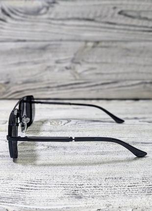 Солнцезащитные очки унисекс, черные в  металлической черной  оправе ( без бренда )4 фото