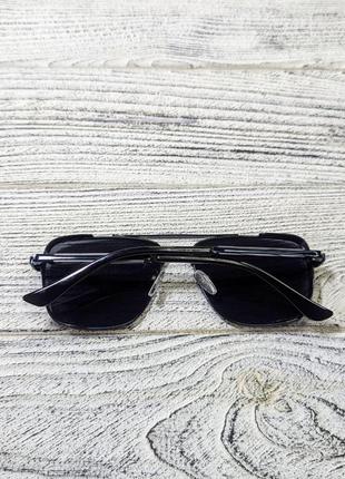 Солнцезащитные очки унисекс, черные в  металлической черной  оправе ( без бренда )6 фото