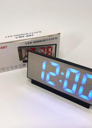 Часы электронные с зеркальным дисплеем vst-888-5, часы электронные настольные светящиеся vst2 фото