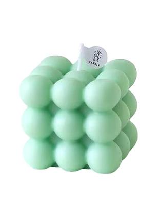 Свеча в форме пузырьковый куб в зеленом цвете