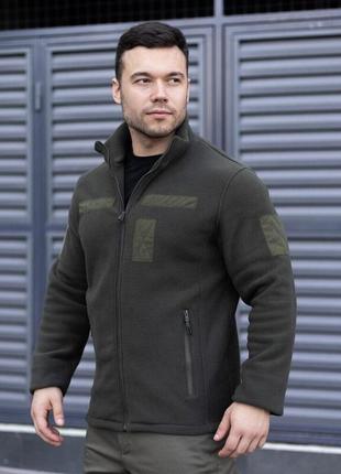 Толстовка флісова pobedov voin у кольорі хакі з липучками