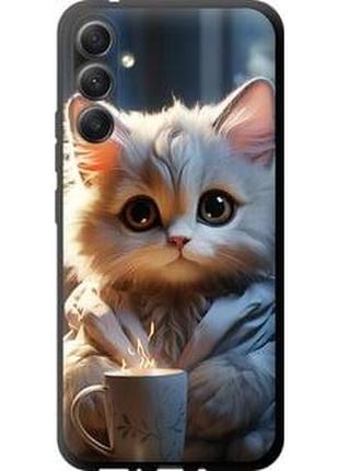Чехол на samsung galaxy a34 a346e white brown cat "5646b-2936-71002"