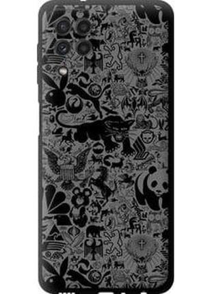 Чехол на samsung galaxy a22 a225f чёрно-серый стикер бомбинг "2432b-2270-71002"