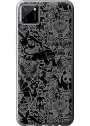 Чохол на realme c11 2020 чорно-сірий стикер бомбінг "2432u-2031-71002"