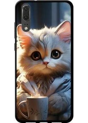 Чехол на huawei p20 white cat "5646b-1396-71002"