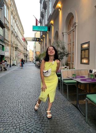 Платье желтое h&amp;m 7