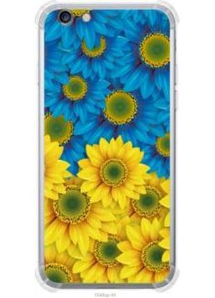 Чехол на iphone 6s жёлто-голубые цветы "1048sp-90-71002"