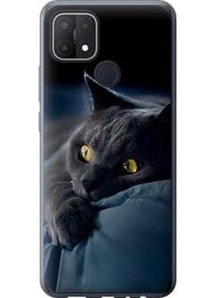 Чехол на oppo a15 дымчатый кот "825u-2119-71002"