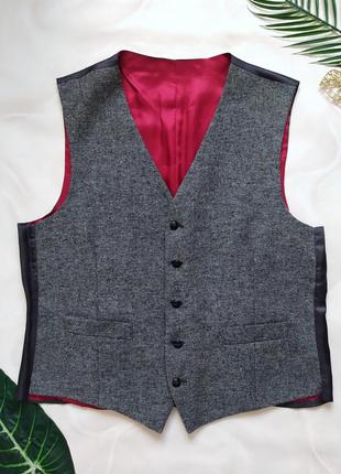 Пиджак + жилет 100% люкс шерсть shetland woolmark костюм двойка, шетландская шерсть жакет жилетка3 фото