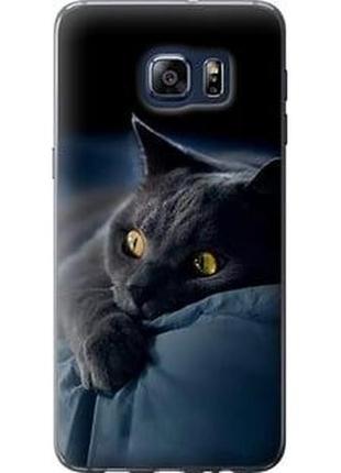 Чехол на samsung galaxy s6 edge plus g928 дымчатый кот "825u-189-71002"