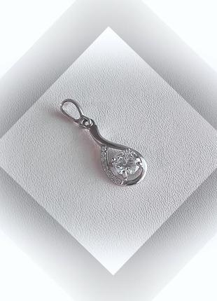 🔹️подвеска серебро кулон фианит белый
