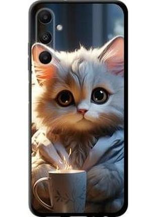 Чехол на samsung galaxy a05s white brown cat "5646b-3356-71002"