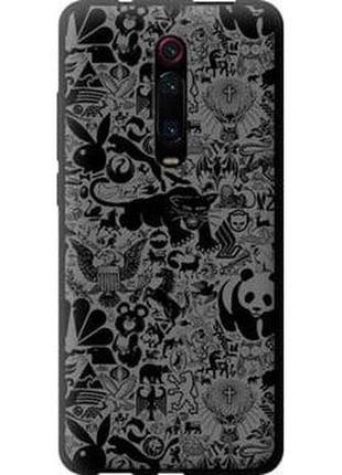 Чохол на xiaomi redmi k20 pro чорно-сірий стикер бомбінг "2432b-1816-71002"
