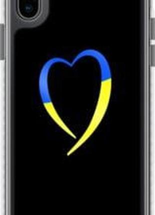 Чехол на iphone xs жёлто-голубое сердце "885pc-1583-71002"