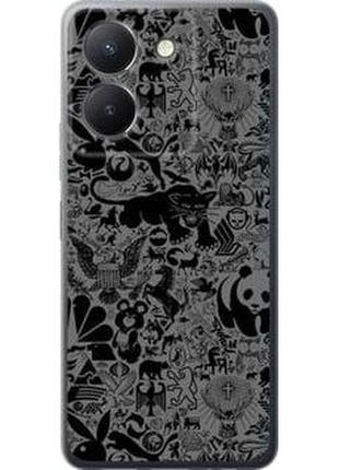 Чохол на vivo y36 5g чорно-сірий стикер бомбінг "2432u-3135-71002"